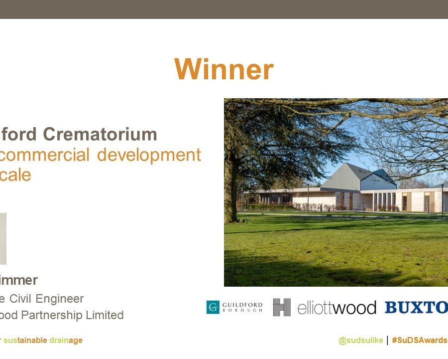 Guildford Crematorium wins SuDS Award 2022!